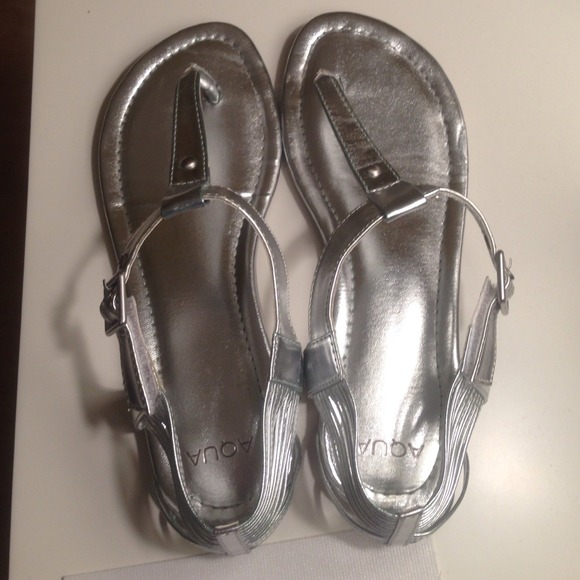 Aqua silver sandal from Bloomingdales
