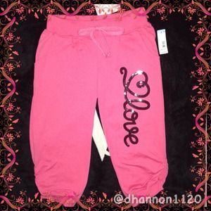 ✳️Miss Chievous Pink Pants with "love" blk sequins