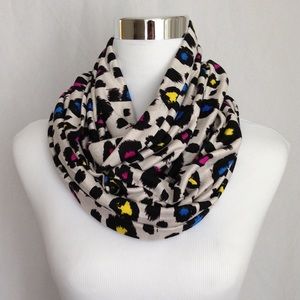Handmade infinity scarf in bold leopard