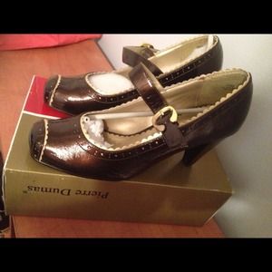 Chocolate with Gold trimming Mary janes