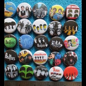 Lots of 25 Beatles button pins