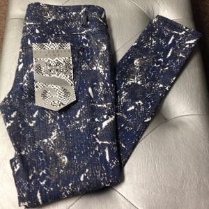 Celebrity Pink Light Blue Snakeskin Skinny Jeans