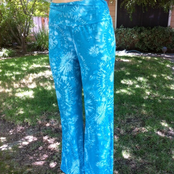 Blue Tie-Dye like pattern pants