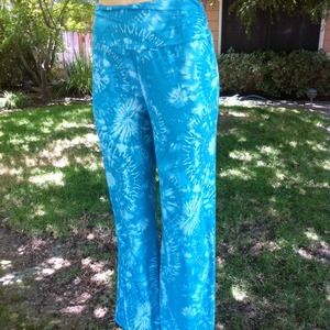 Blue Tie-Dye like pattern pants