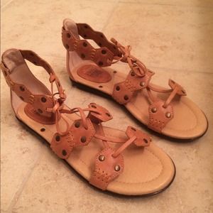 Sold on eBay.Frye camel gladiator sandal 7.5M