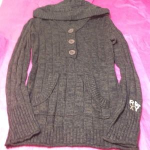 Adorable Brown Knit Roxy Sweater/Hoodie