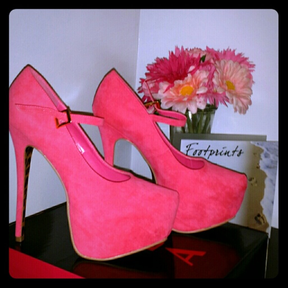 Alba Shoes - Pink leopard Mary Jane 6 inch pumps