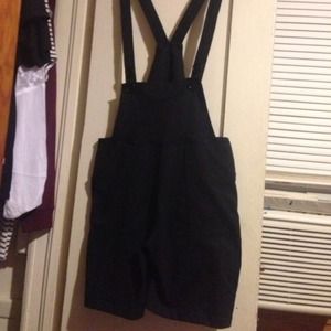Black overall shorts