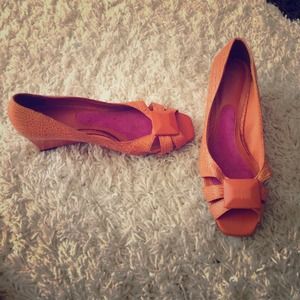 Orange wedge open toe