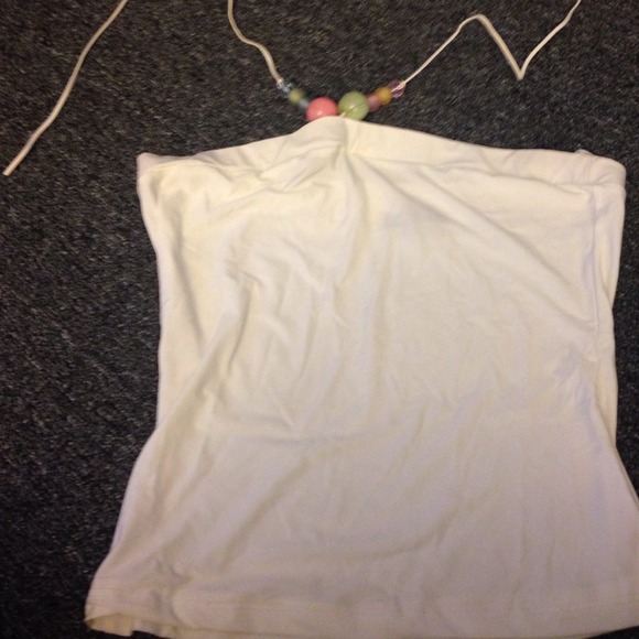 Unique white halter top