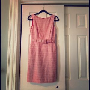 Red & White Banana Republic Belted Dress