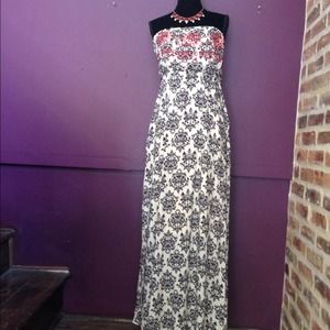 Black and Cream Maxi Dress