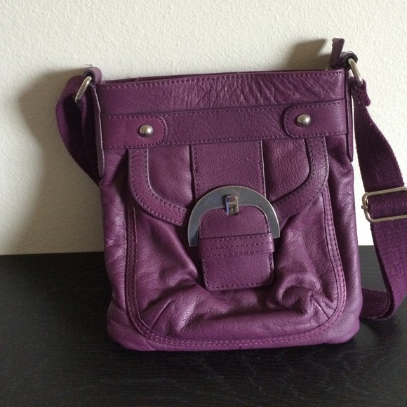 Kate Landry Purple Leather Crossbody
