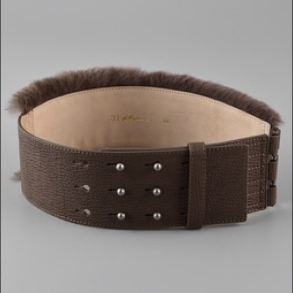 3.1 Philip Lim, Lynus Wide Fur Belt