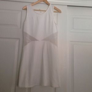 White body con illusion dress