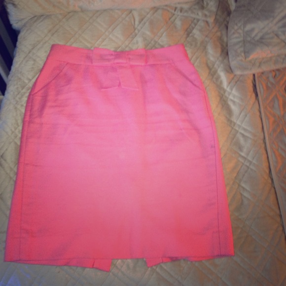 Pink Bow J.Crew Pencil Skirt