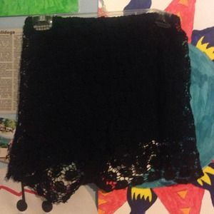 Black lace shorts