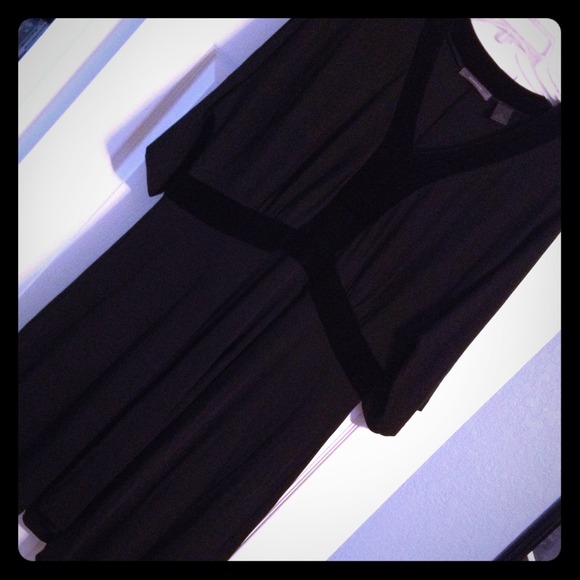 Black Dress with Velvet Accents