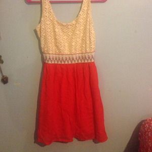 Lace/tribal print dress