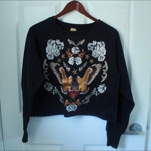 Black Zara cropped sweater