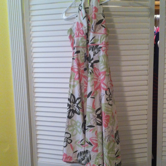 Pink, Lime, and Olive Halter Dress