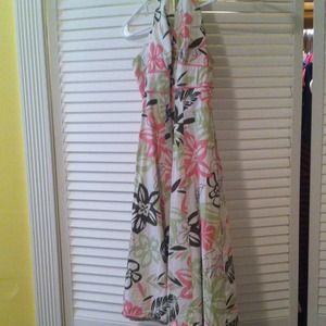 Pink, Lime, and Olive Halter Dress