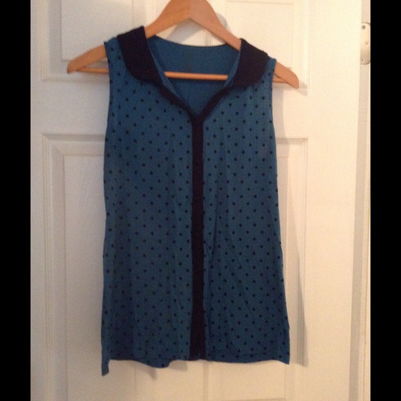 Blue and Black Polka Dot Ana shirt