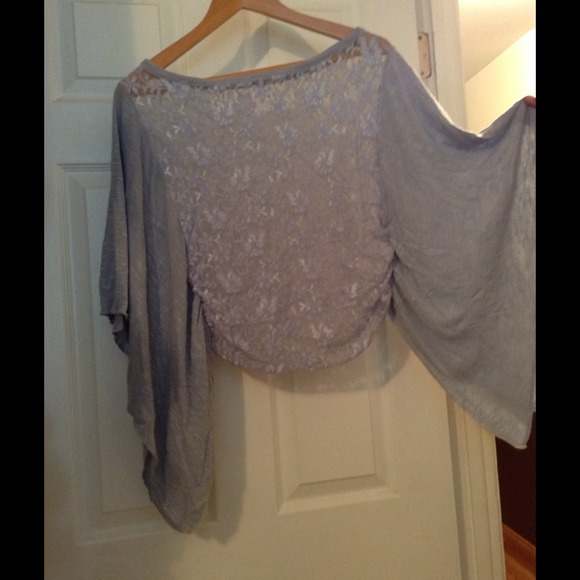 Baby Blue Lace Butterfly top