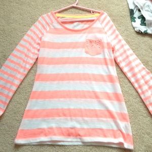 Justice Girls striped coral top