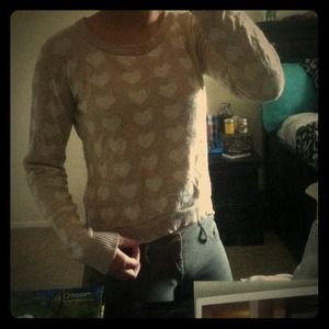 Beige Heart Sweater