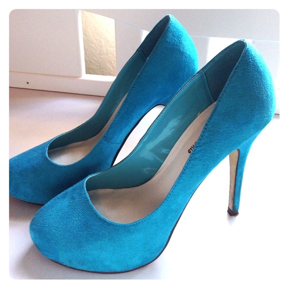 Michael Antonio Shoes - 🎁SALE🎁Turquoise Vegan Suede Heels