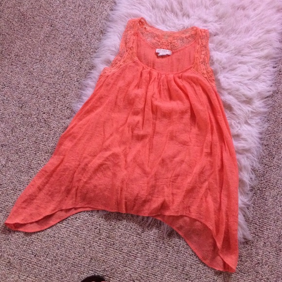 Orange Lace Tank