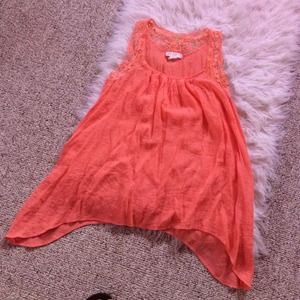 Orange Lace Tank