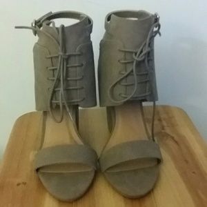 Charlotte Russe Nude Faux Suede Gladiator Sandals