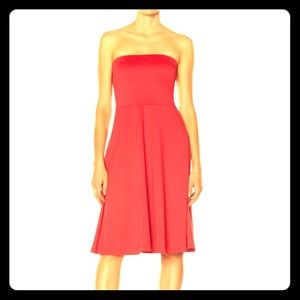 The Limited Ponte Strapless Red Dress