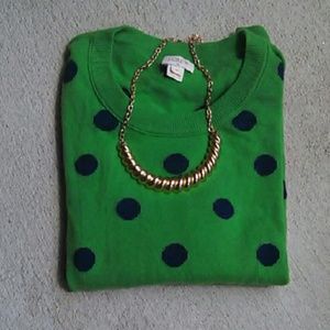 *SOLD* J.Crew green polka dot sweater