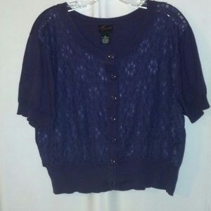 Torrid, purple crop cardigan, size 2x