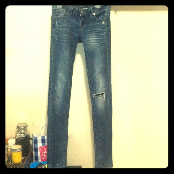 Blue Asphalt Distressed Skinny Jean