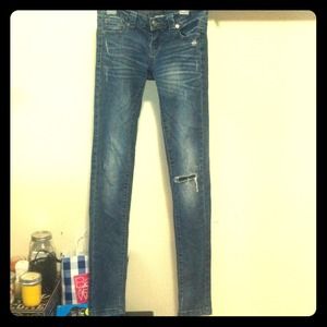 Blue Asphalt Distressed Skinny Jean