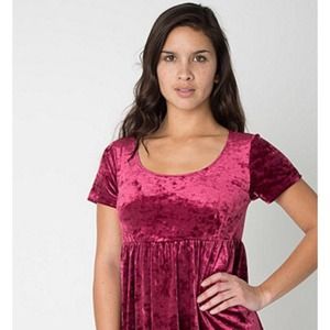 American Apparel Crushed Velvet Babydoll dress
