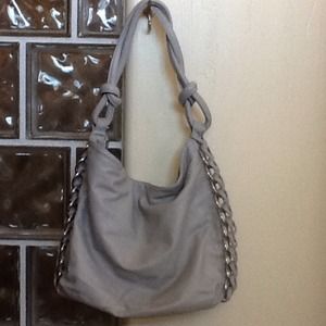 Light gray soft handbag