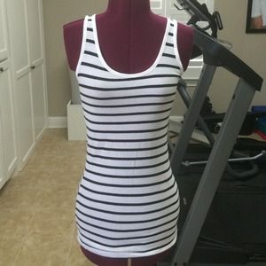 Black and White striped tank