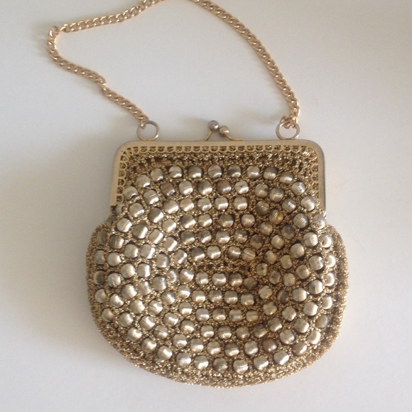Gold metal vintage purse