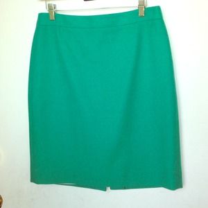 J. Crew Wool Pencil Skirt size 6 in Emerald Green