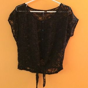 Full tilt black lace top