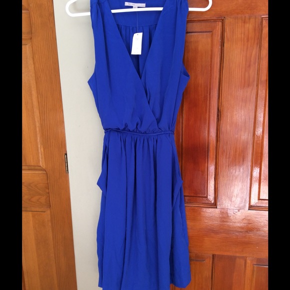 NWT bright blue tie back GAP dress size L