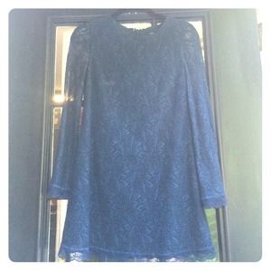 Topshop blue long sleeve lace dress! Size 4!