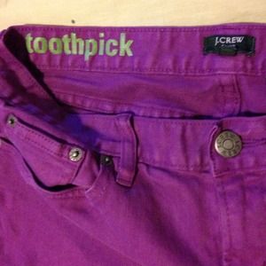 J. Crew Toothpick Jeans in Deep Magenta size 29