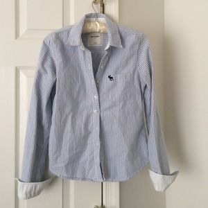 Abercrombie kids striped oxford