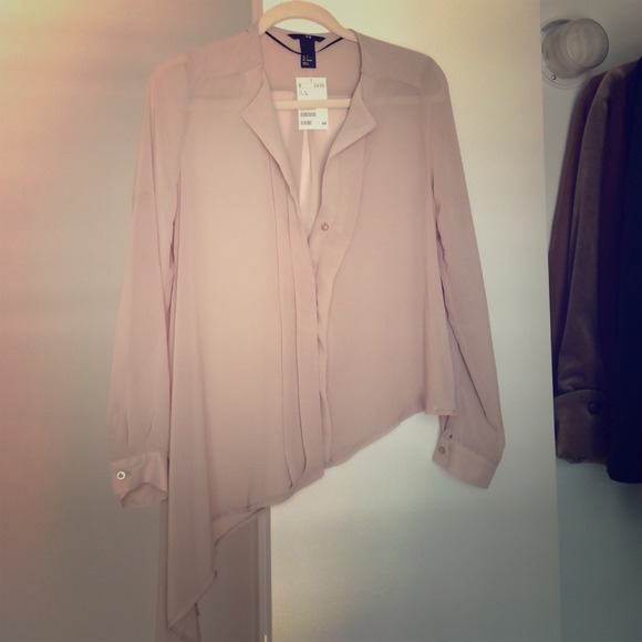 Gorg Zara Pale Pink Silky/ Sheer Blouse!